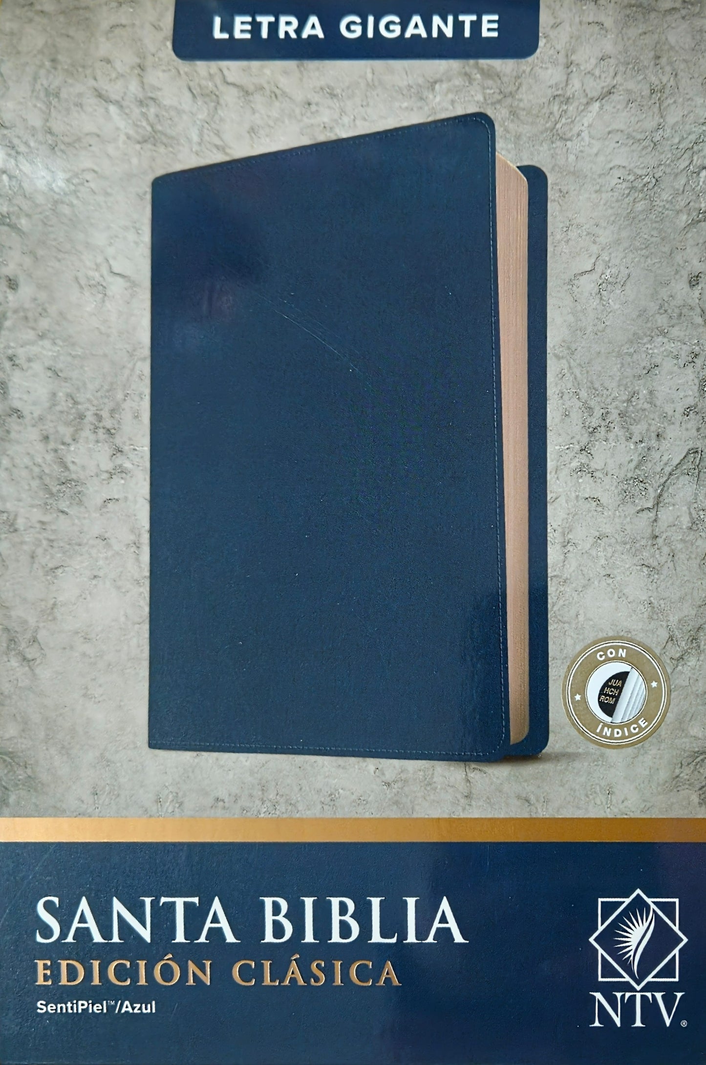 Santa Biblia NTV, Letra Gigante, Con Indice, Piel (Azul)