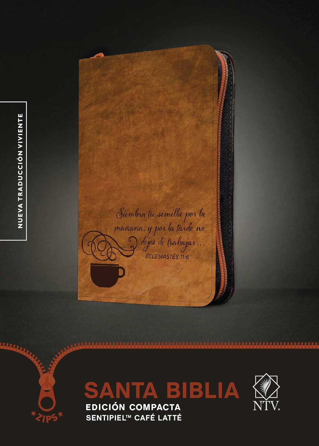 Biblia de Bolsillo, NTV, Con Cierre, Piel (Cafe)