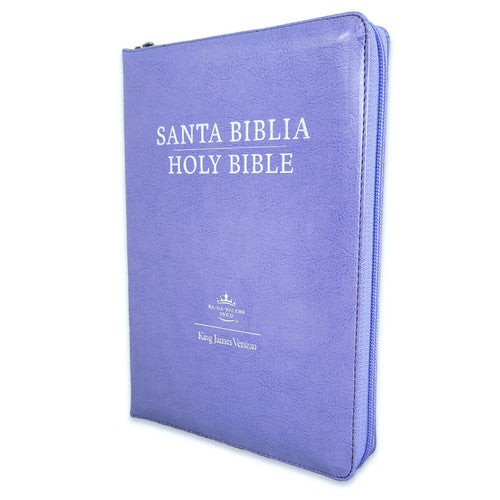 Santa Biblia Bilingue Holy Bible RV60 / KJV. Cierre, Indice, Lavanda