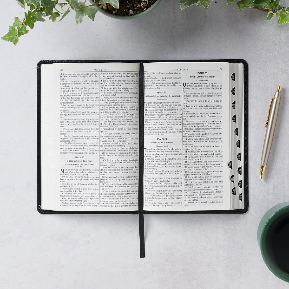 KJV Holy Bible, Standard Size Faux Leather Red Letter Edition Thumb Index
