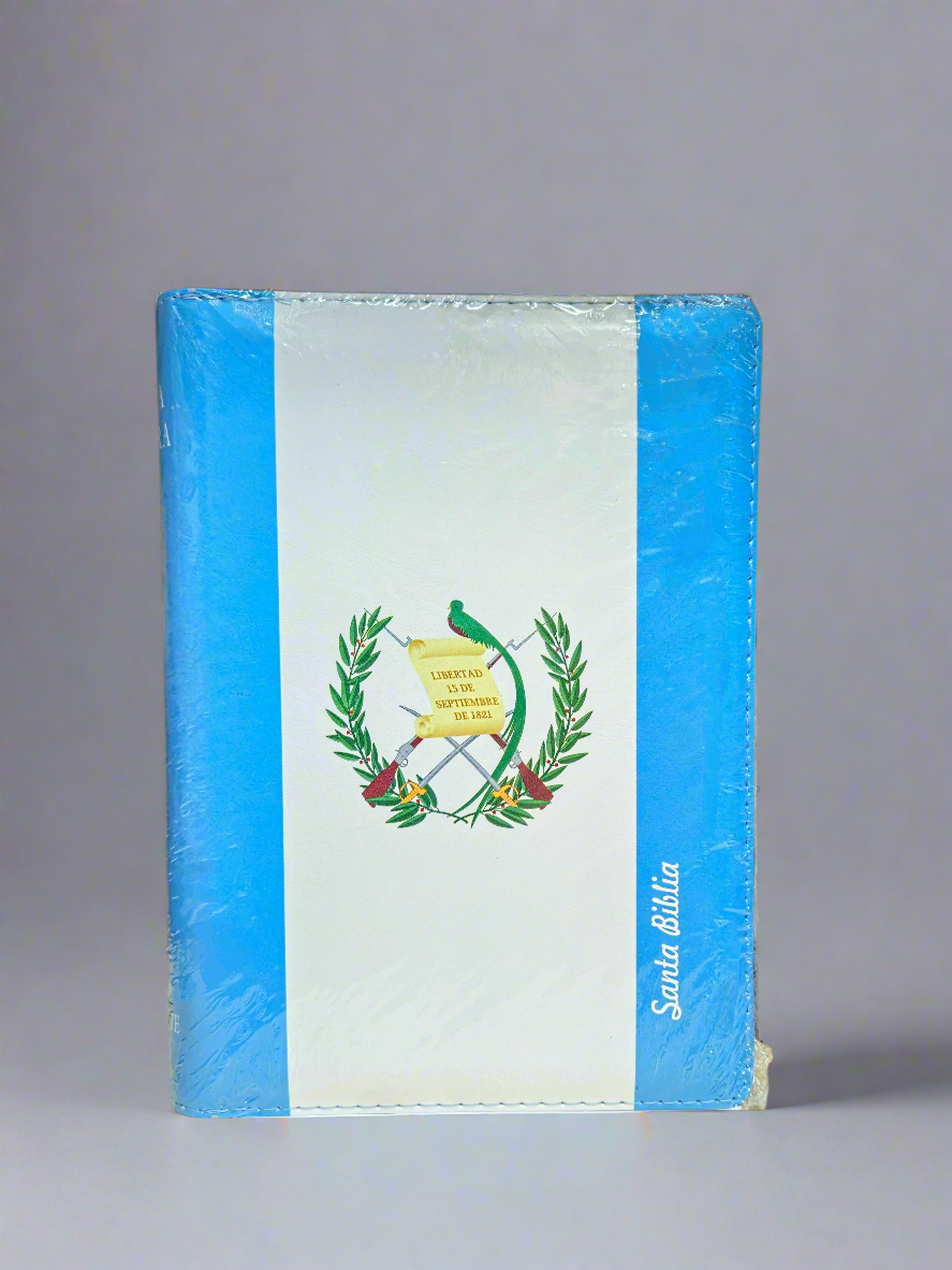 Santa Biblia Bandera Guatemala RVR1960, Letra Gigante, Con Indice y Cierre