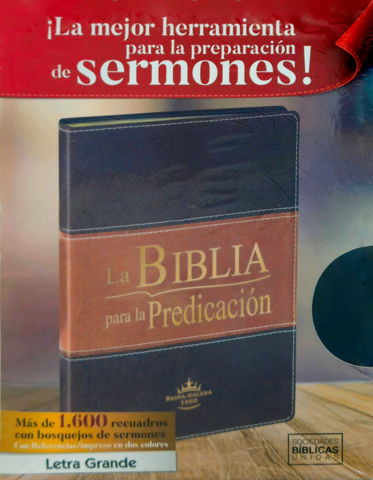 La Biblia para la Predicacion RVR1960, Con Indice, Piel