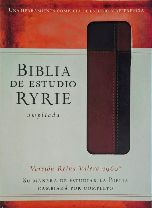 Biblia de Estudio Ryrie ampliada RVR 1960, Con Indice, Piel