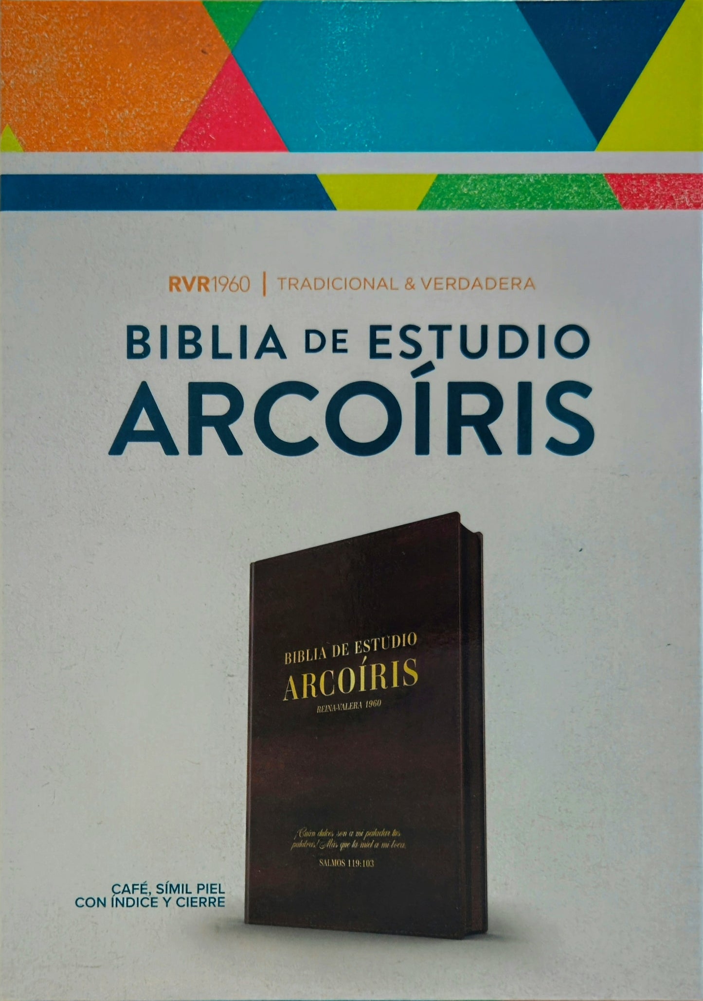 Biblia de Estudio Arcoiris RVR1960, Con Indice y Cierre, Piel