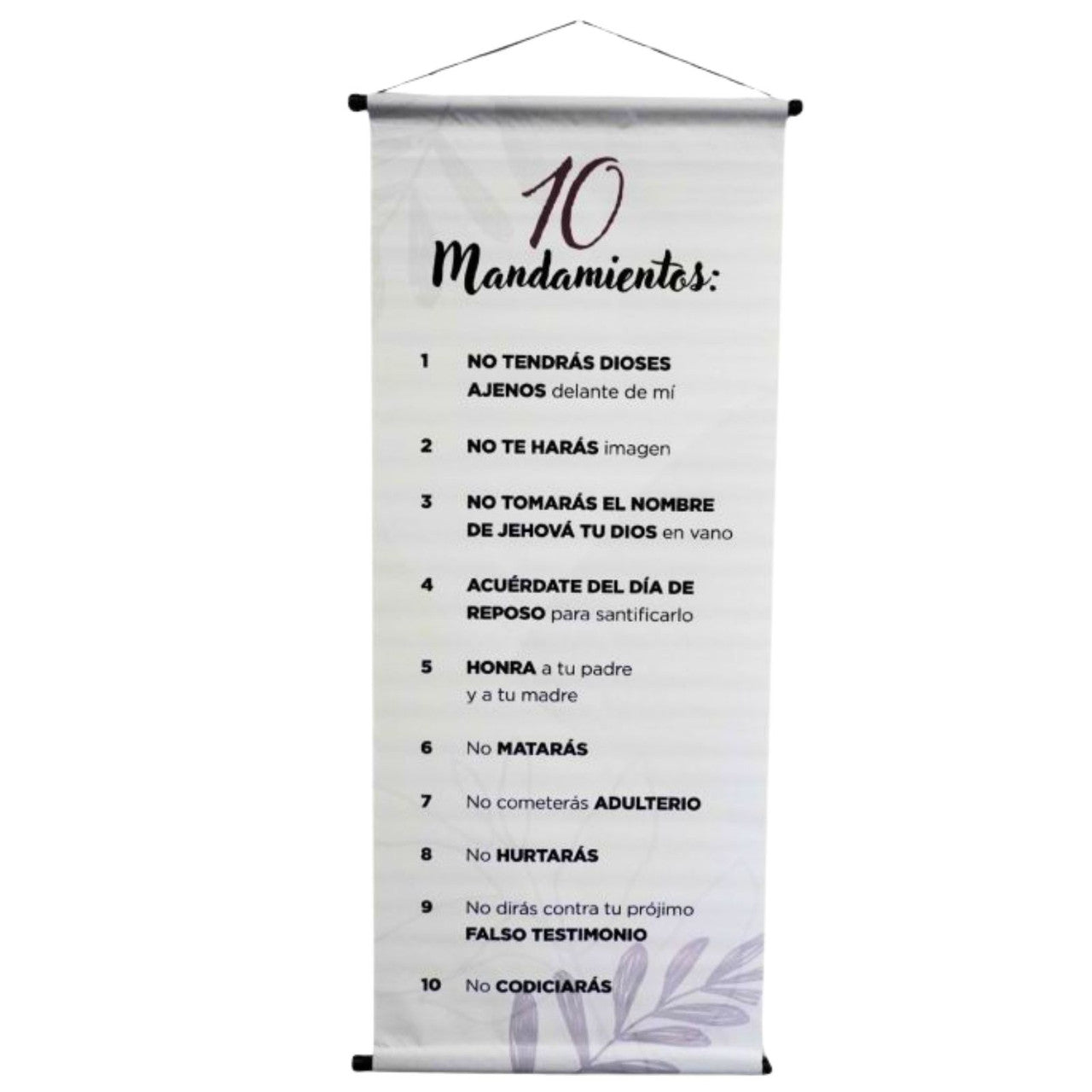 Pergamino De Lona Grande Impreso a Color - 10 Mandamientos
