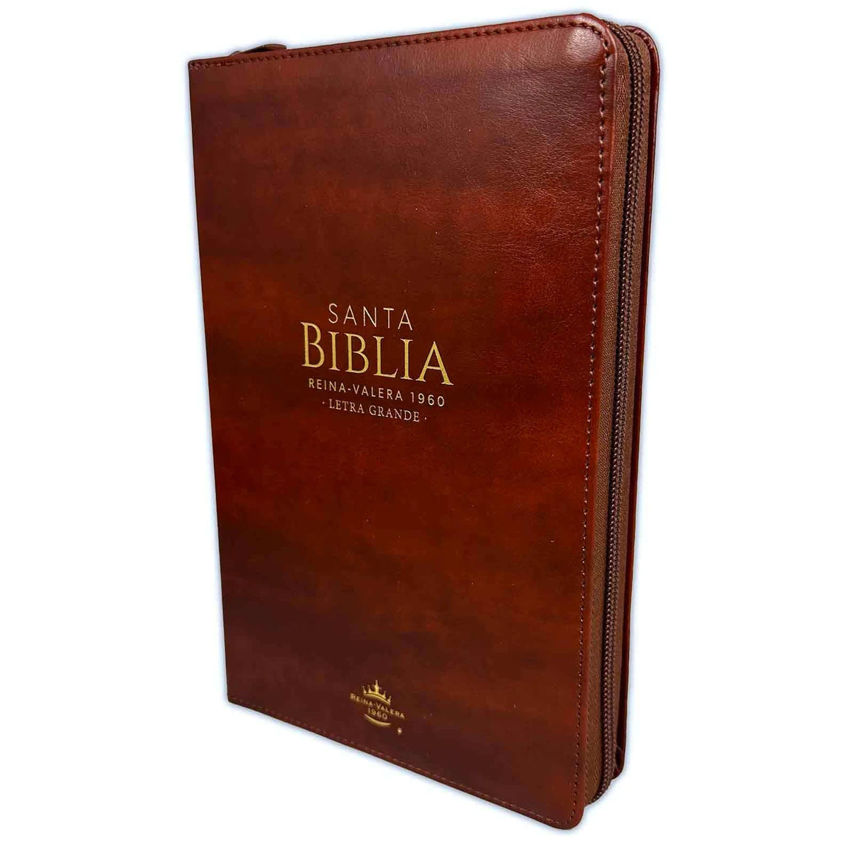 Biblia Manual con Cierre Letra Grande 12 puntos RV1960, imit piel café con índice