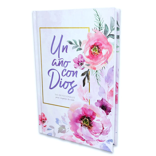 Un Año con Dios: 365 Devocionales para inspirar tu vida - tapa dura floral