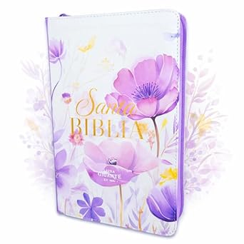 Santa Biblia Reina - Valera 1960 Floral, Cierre, Lila