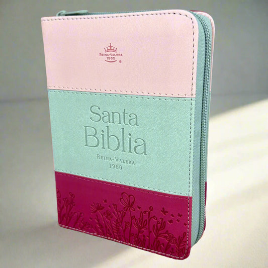 Santa Biblia RV1960 (Bolsillo) Tri color, Cierre y Forro