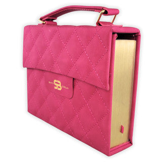 Biblia Cartera con Broche Magnético Compacta RV1960, Delux bag Fucsia con asa de mano