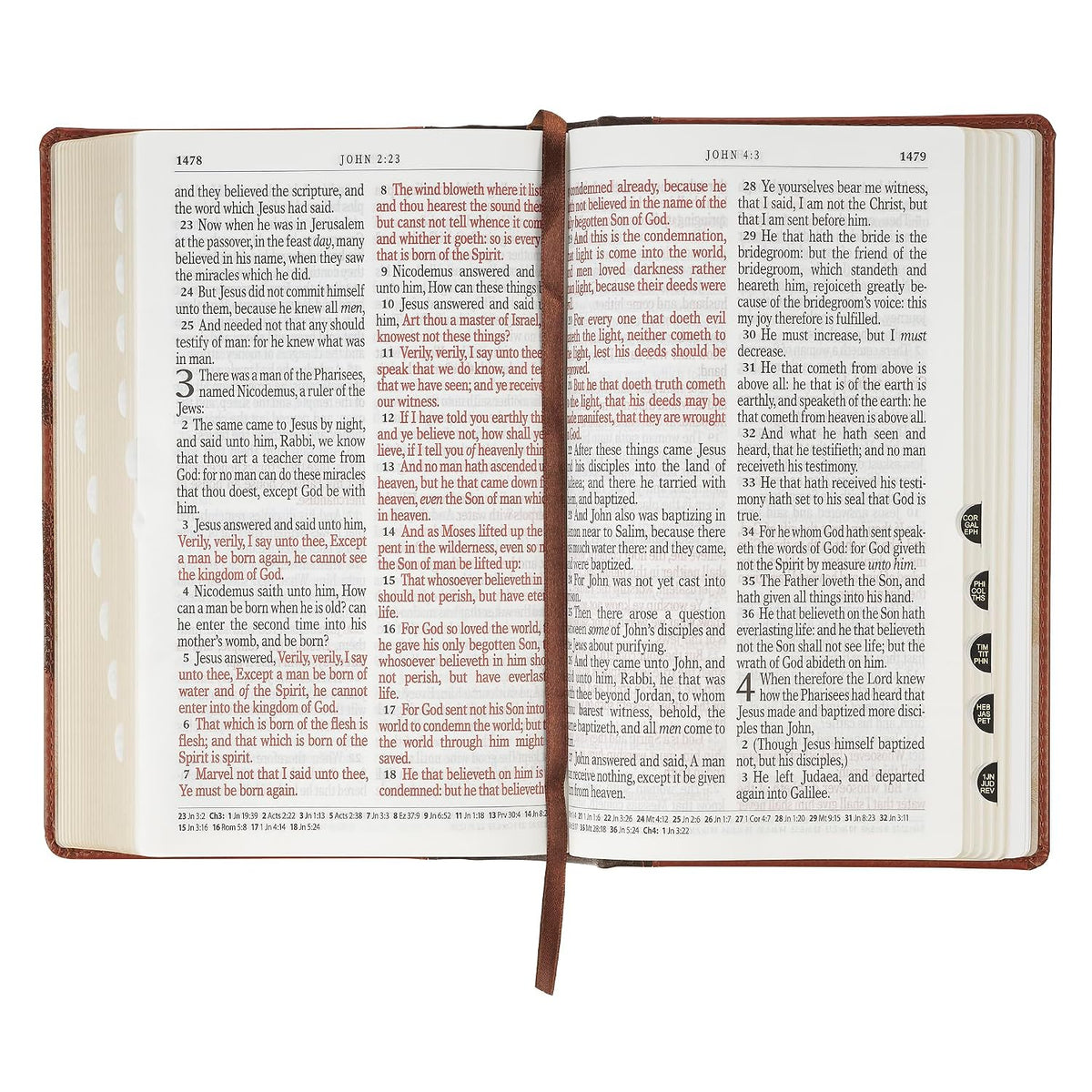 KJV Holy Bible, Giant Print Standard Size Red Letter Edition, Thumb Index Tabs & Ribbon Marker, King James Version