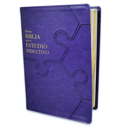 Biblia de Estudio Inductivo NBLA, imit piel morada