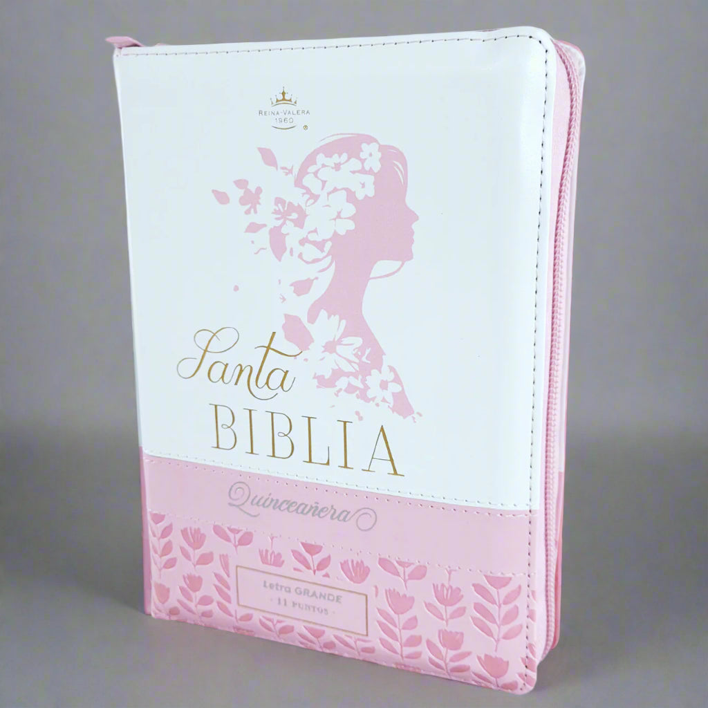 Santa Biblia Reina Valera 1960 (Quinceanera. Forro, Rosa y Blanca floral).