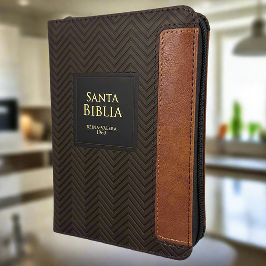 Santa Biblia RV1960  (Bolsillo) Color Negro, Cierre y Forro