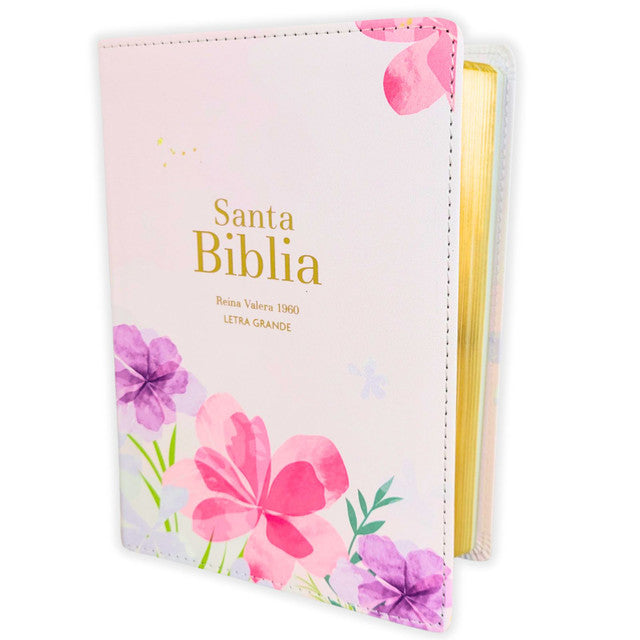 Santa Biblia Reina - Valera 1960 (Tamano Manual, Letra Grande, Tapa Floral, Piel)