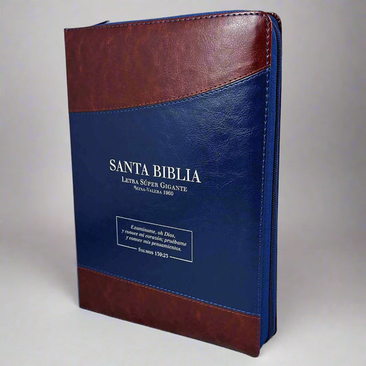 Santa Biblia Letra Super Gigante RVR1960, Con Indice y Cierre, Piel