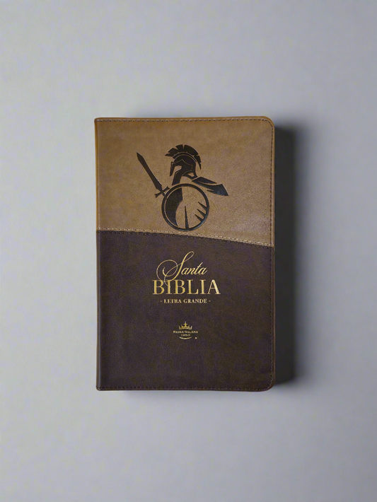 Santa Biblia Letra Grande RVR1960, Con Indice y Cierre, Piel (Cafe/Cafe soldado)