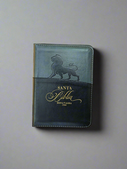 Santa Biblia de Bolsillo, RVR1960, Con Indice y Cierre, Piel (Leon Negro/gris)