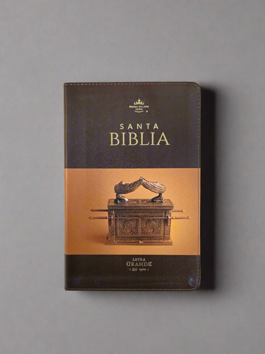 Santa Biblia Letra Grande RVR60, Con Indice, Piel (Cafe/Ambar Arca de la Alianza)