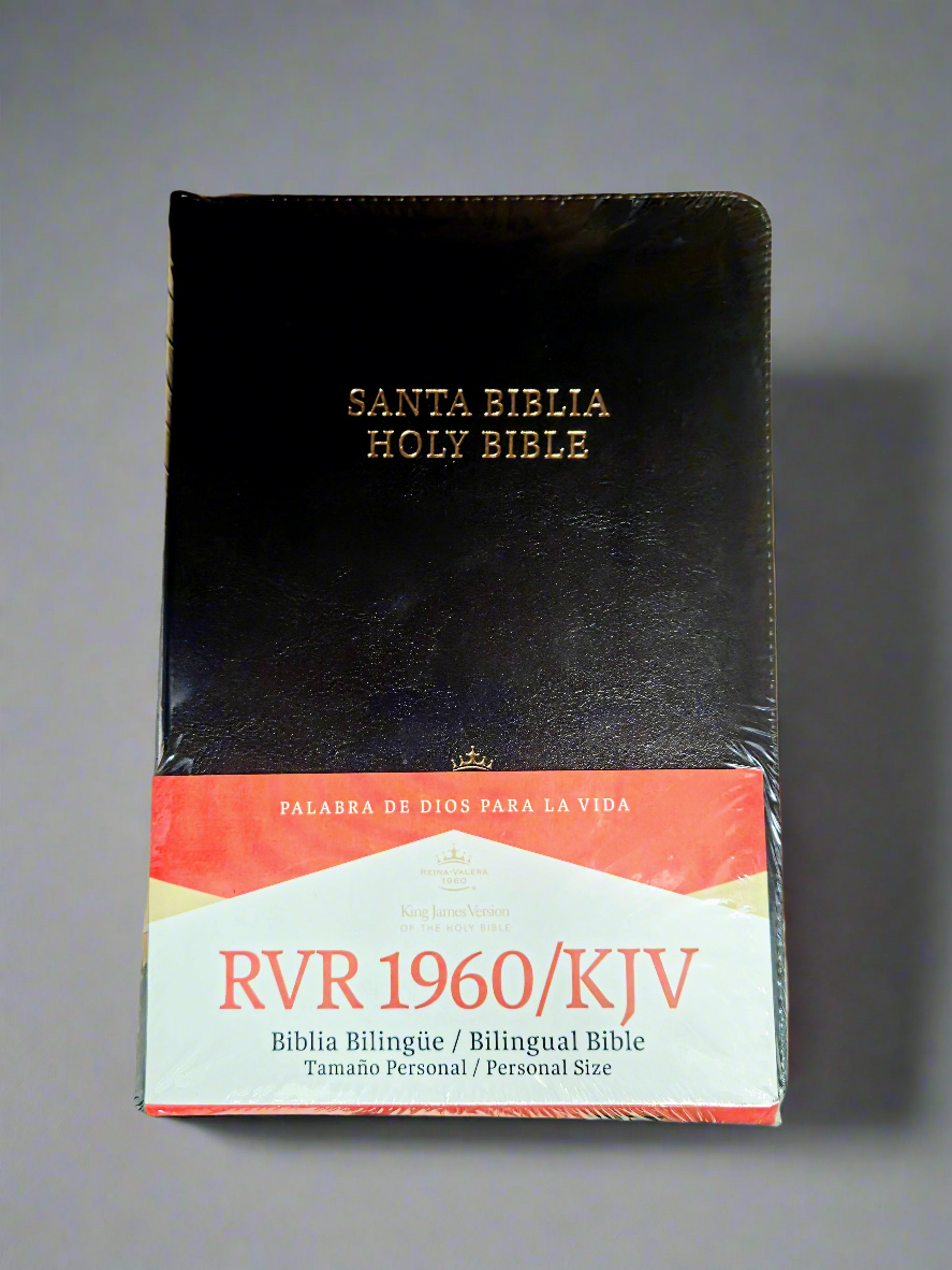 Biblia Bilingüe RVR1960 / Bilingual Bible KJV, Con Indice y Cierre, Piel (Negro)