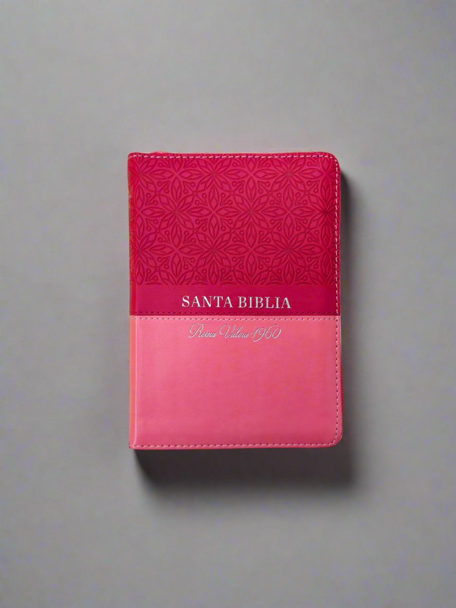 Santa Biblia de Bolsillo, RVR1960, Con Indice y Cierre, Piel (Bifloral-Rosa/rosa)