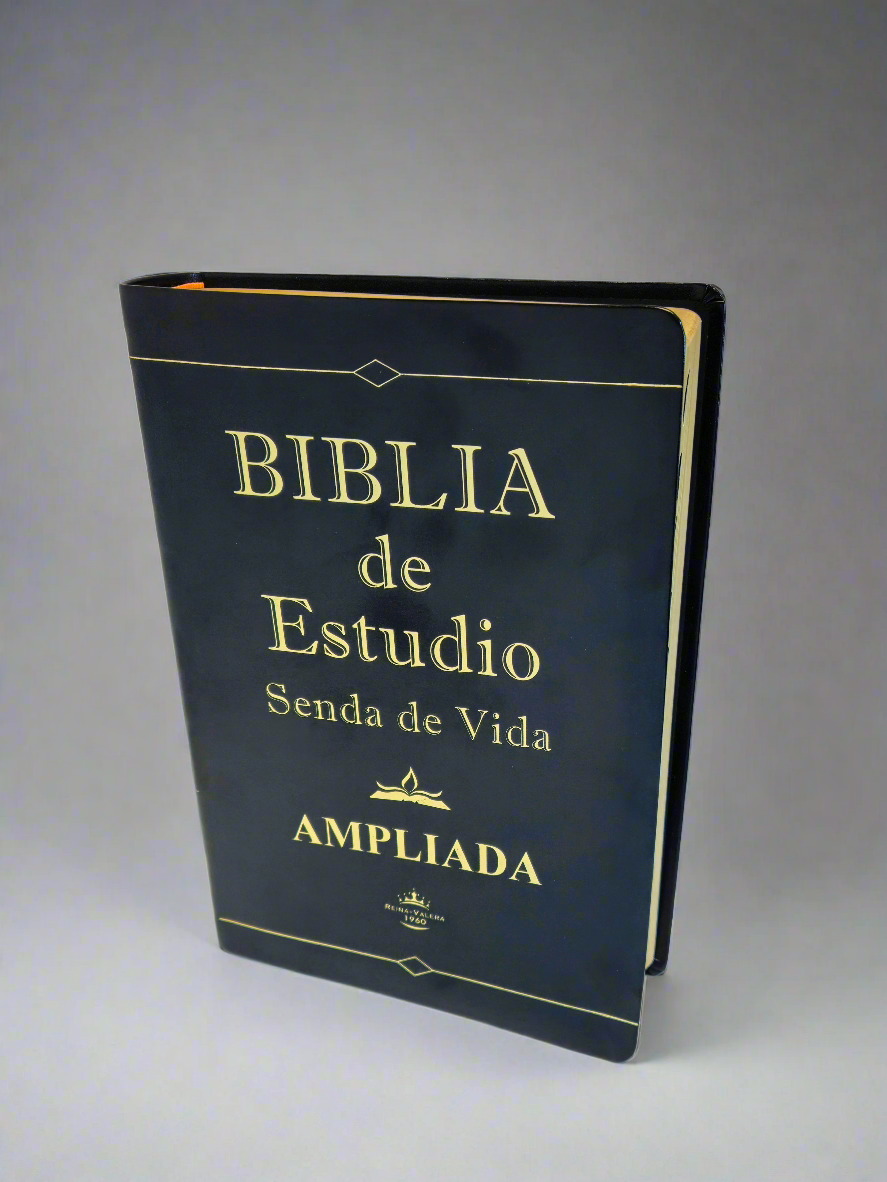 Biblia de Estudio Senda De Vida, Ampliada RVR60, Con Indice, Piel