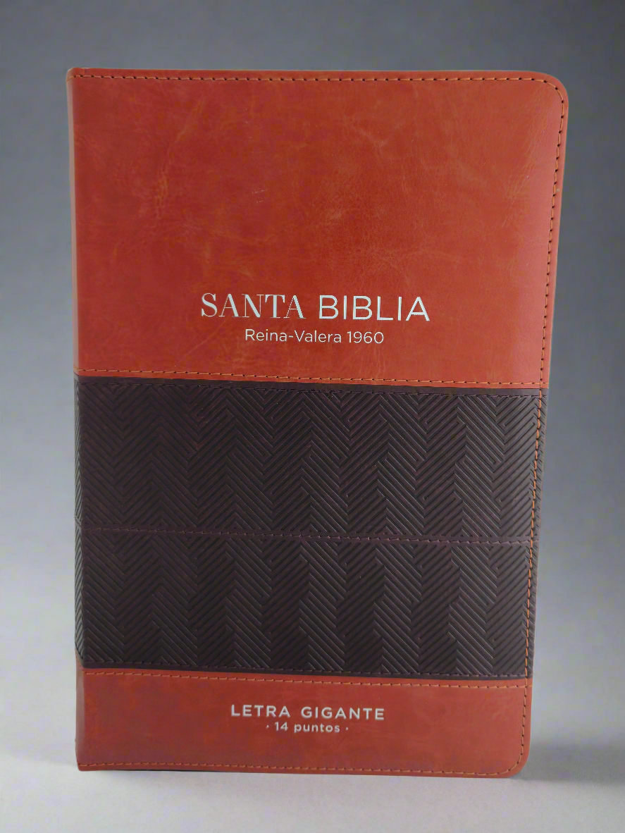 Santa Biblia Letra Gigante RVR60, Con Indice y Cierre, Piel (Cafe/cafe)