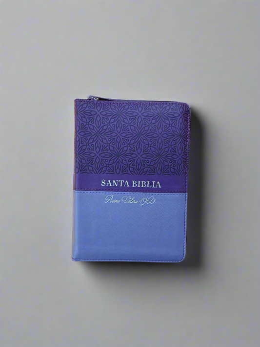 Santa Biblia de Bolsillo, RVR1960, Con Indice y Cierre, Piel (Bifloral-Lila/lila)