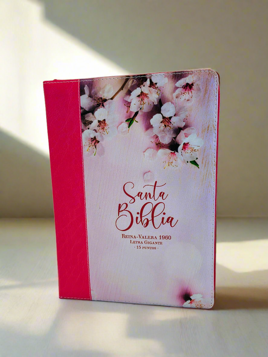 Santa Biblia Letra Gigante RVR1960, Con Indice y Cierre, Imit. Piel (Flower 5)