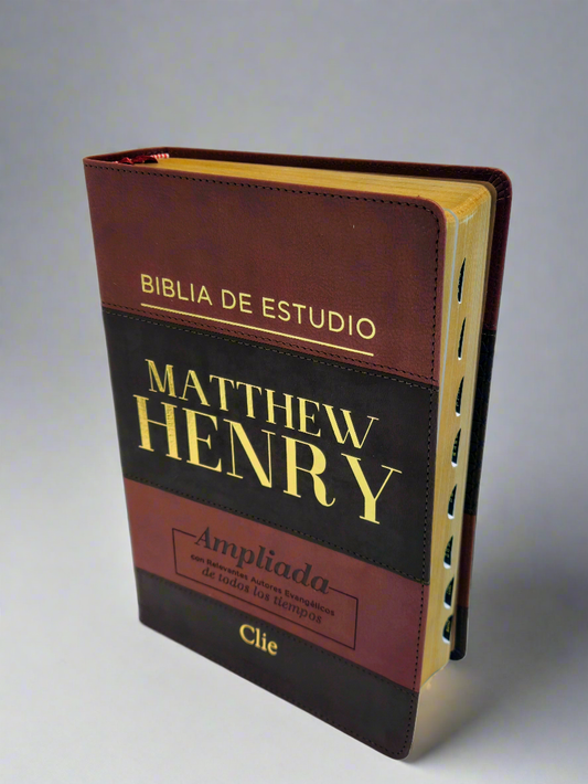 Biblia de Estudio Matthew Henry RVR, Con Indice, Piel