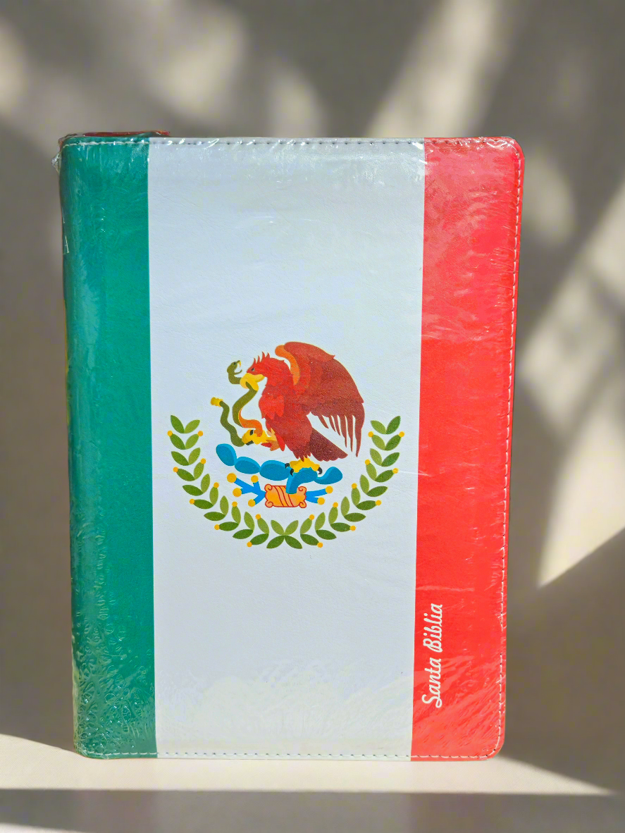 Santa Biblia Bandera Mexico RVR1960, Letra Gigante, Con Indice y Cierre