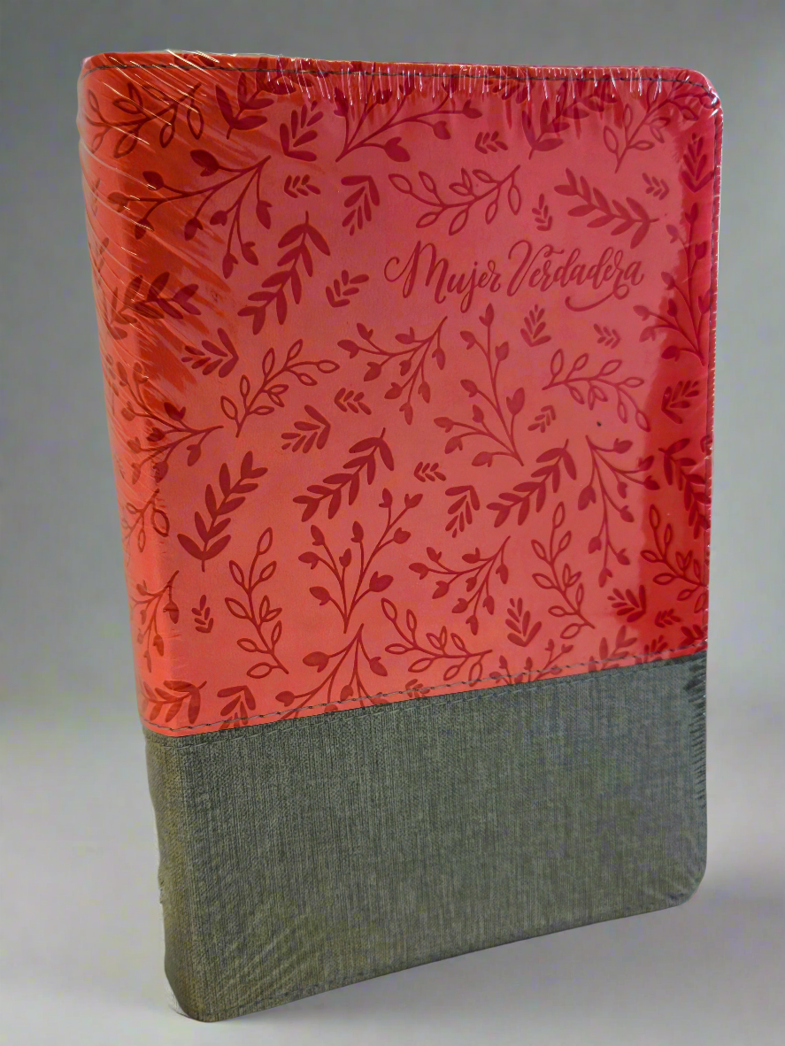 Biblia Devocional Mujer Verdadera RVR1960, Piel (Duotono Coral)