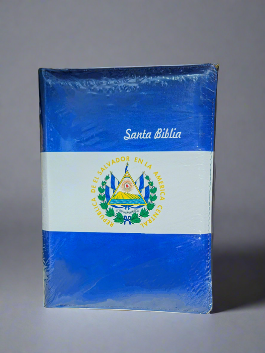 Santa Biblia Bandera El Salvador RVR1960, Letra Gigante, Con Indice y Cierre