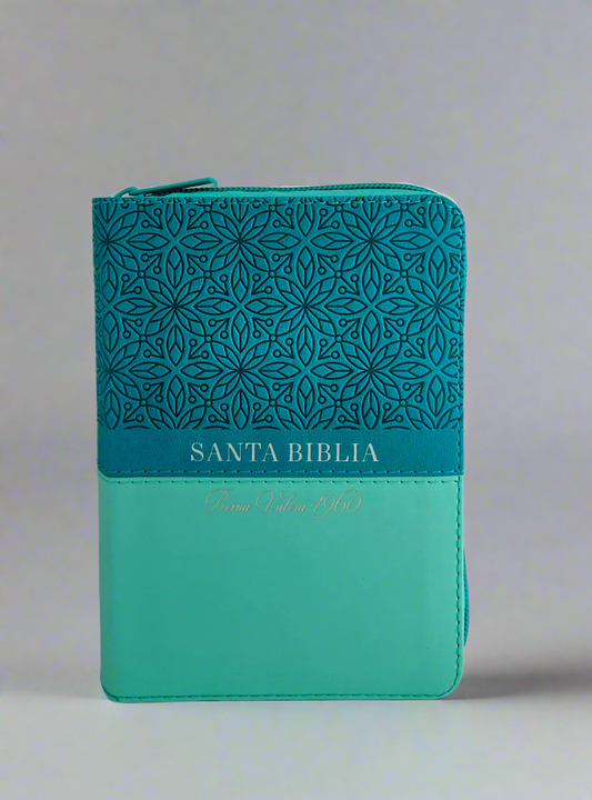 Santa Biblia de Bolsillo, RVR1960, Con Indice y Cierre, Piel (Bifloral-Turquesa,Turquesa)