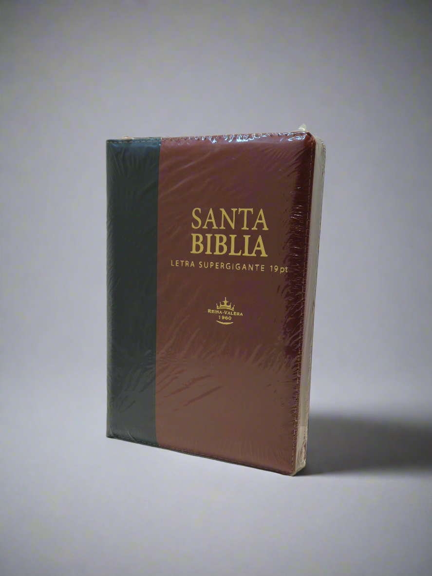 Santa Biblia Letra Super Gigante RVR60, Con Indice y Cierre, Piel (Negra,Marron)